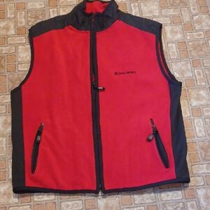 American Eagle Outfitters Bold Red and Black Fleece Vest Size Large